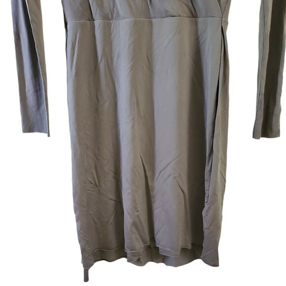 All Saints Dress Small‎ Gray Faux Wrap Tame Knee-length Long Sleeve V-Neck - Picture 6 of 12